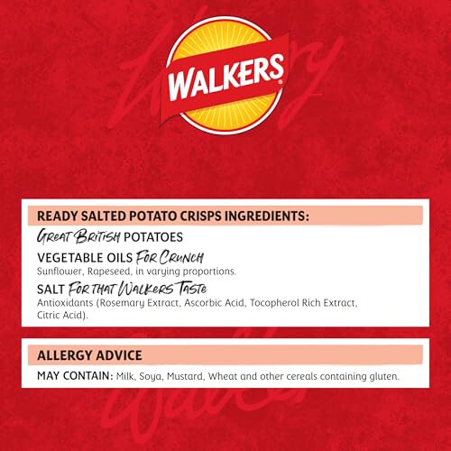 Walkers Walkers Ready Salted Multipack Crisps, 12 x 25g 2