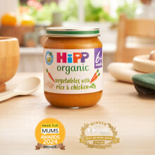 HiPP Organic Vegetables with Rice  Chicken Baby Food Jar 6 Months 125g