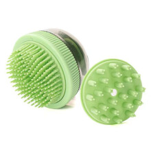 Pet cleaning supplies, capsule-style refillable shampoo brush for cats and dogs (green)