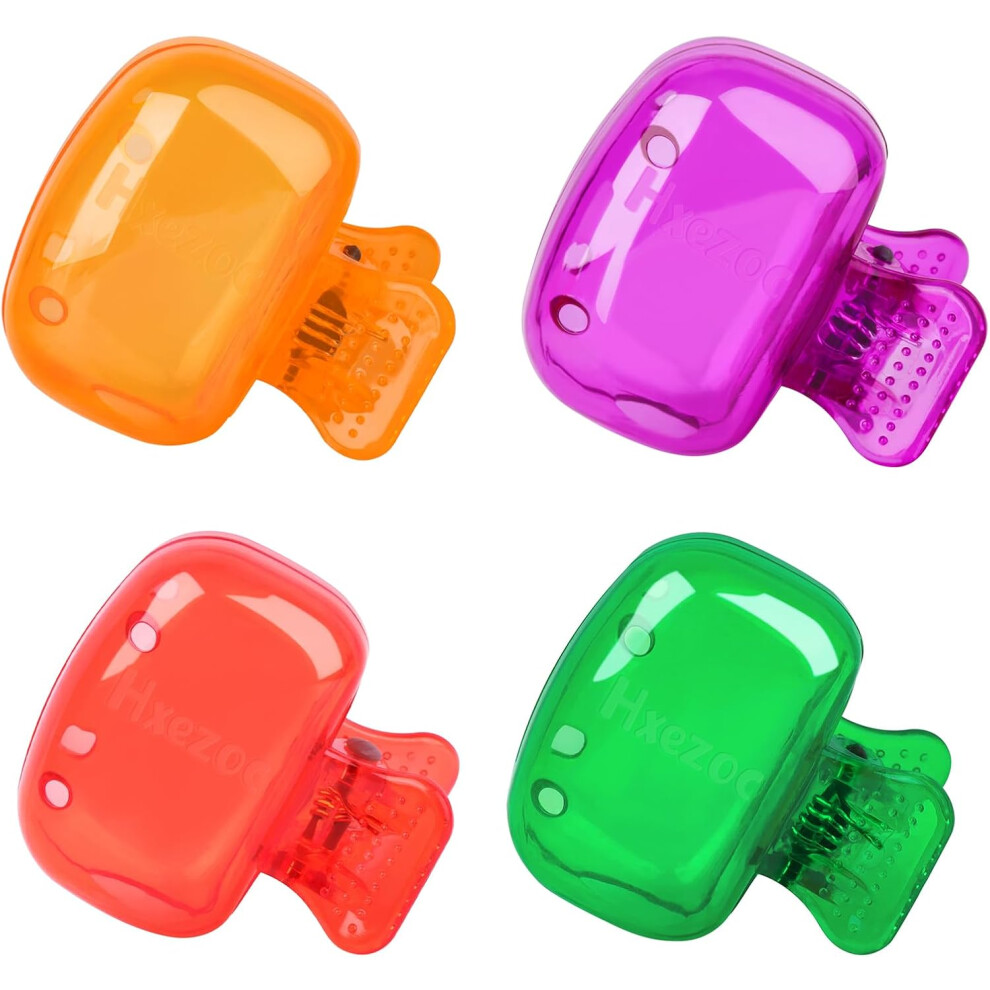 4 Pack Travel Toothbrush Head Covers Toothbrush Protector Cap Brush Pod Case Protective Portable Plastic Clip for Household Travel, Bathroom
