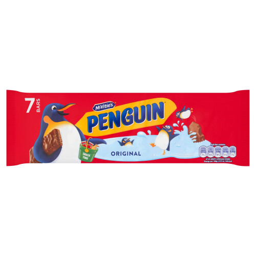 McVitie's Milk Chocolate Flavoured Penguin Biscuit Bars, 7 Biscuits