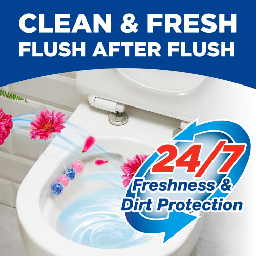 Bloo Bloo Power Active Toilet Rim Block - Fresh Flowers, with 1
