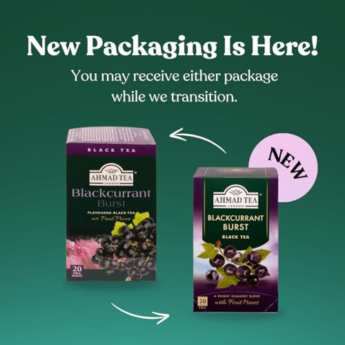 Ahmad Tea Fruit Black Tea Blackcurrant Burst Fruit Black Tea 20 Teabag Sachets 1 Pack 2