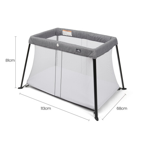 Babylo Liteway Lightweight Travel Cot  Grey Mélange