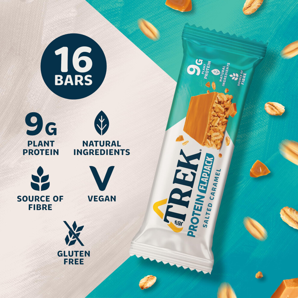 Jb's Trek Protein Flapjacks Salted Caramel Plantbased Protein Gluten