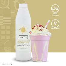Simply Luxury White Chocolate Topping Sauce Ready to Use Dessert Sauce