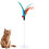 Cat Interactive Stick Feather Toy with Fixed Suction Cup(Random Color) 1