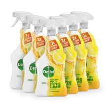 Dettol Spray, Antibacterial Multipurpose Cleaner, Lemon & Lime, 6L (1L x 6pck), Household Disinfectant, Deep Clean, Kitchen and Bathroom surfaces, Ki