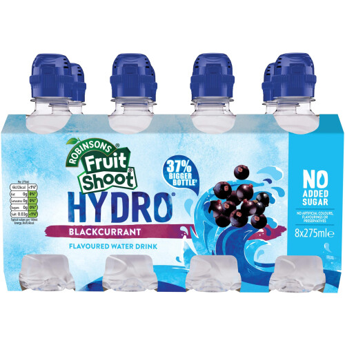 FRUIT SHOOT Hydro Blackcurrant Fruit Flavoured Water, 275ml (Pack 8) 2
