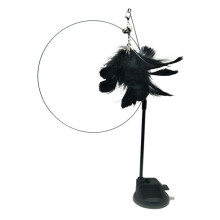 Epoxy suction cup, wire rod, feather cat toy, color: black feather