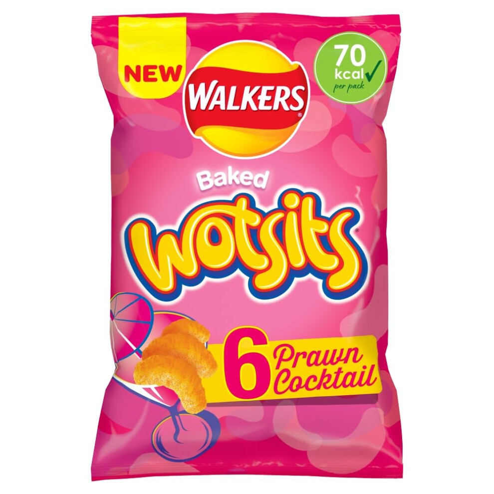 Walkers Wotsits Prawn Cocktail Snacks Crisps 6X135g