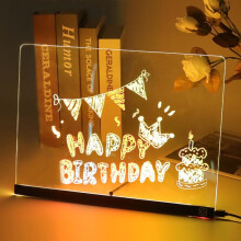 Luminous Transparent Acrylic Erasable Fluorescent Writing Message Board Billboard, Size: RGB 15x15cm
