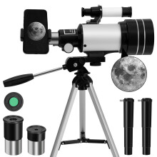 Professional Astronomical Telescope 70mm Aperture HD Refractor with Tripod & Phone Adapter