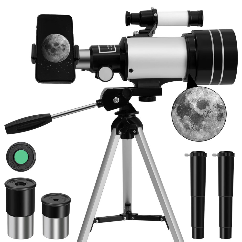 Professional Astronomical Telescope 70Mm Aperture Hd Refractor With Tripod & Phone Adapter 5065543456788