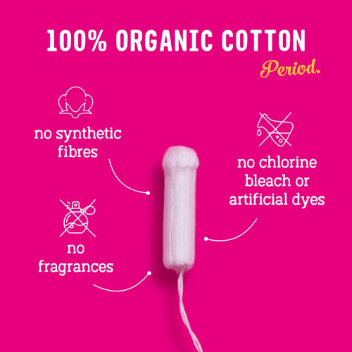Flo Organic Cotton Applicator Super Tampons – Absorbent, Soft, Smooth Applicator 1