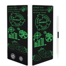 Eenvoudig LCD-tekenbord/schrijftablet met volledig scherm, 6,5+6,0 inch, wit/groen.