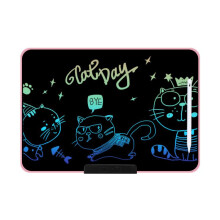 Oplaadbaar LCD-tekenbord voor kinderen, graffiti-stijl: 16 inch, roze / gekleurd.