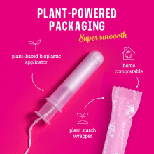 Flo Organic Cotton Applicator Regular Tampons – Absorbent, Soft, Smooth Applicat