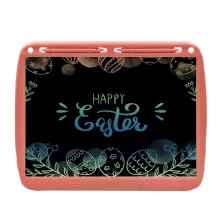 15-inch oplaadbare tablet met dubbel schrijfbord, LCD-scherm, tekenbord voor kinderen, specificaties: kleurrijke lijnen (roze)