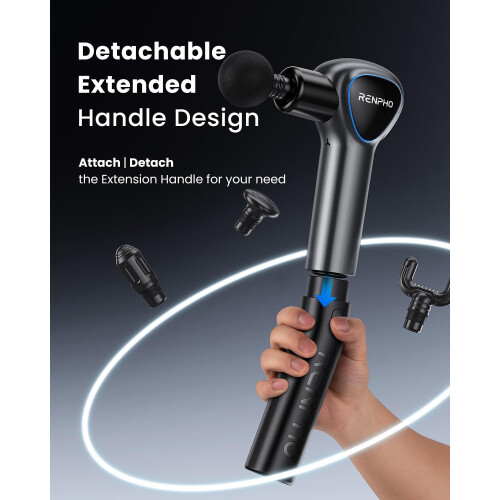 RENPHO RENPHO Massage Gun with Handle, 5 Speed 4 Head, 3200rpm 2