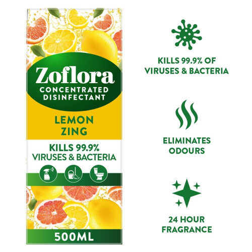 Zoflora Zoflora Lemon Zing Concentrated Multipurpose Disinfectant Spray 1