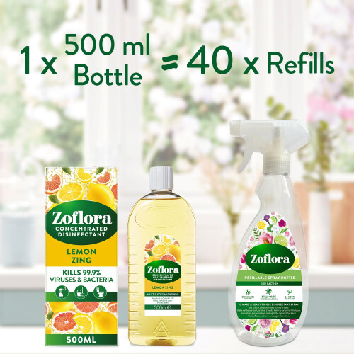 Zoflora Zoflora Lemon Zing Concentrated Multipurpose Disinfectant Spray 2