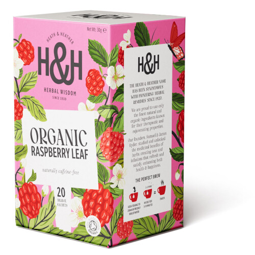 Heath & Heather Organic Raspberry Leaf Tea, 20 Bags, Caffeine-Free 1