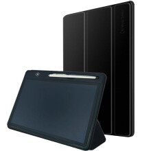 10,1 inch LCD-schrijfbord, energiezuinig elektronisch tekenbord, handbeschilderd bord, slim klein schoolbord (zwart met leren hoes)