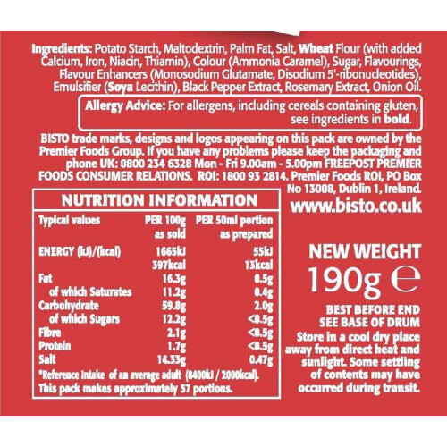 Bisto Bisto Beef Gravy Granules, 190 g Drum (1-Pack) 1