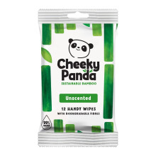 The Cheeky Panda Bamboo Hand Wipes 12 Travel Wipes 100 Plastic Free and B