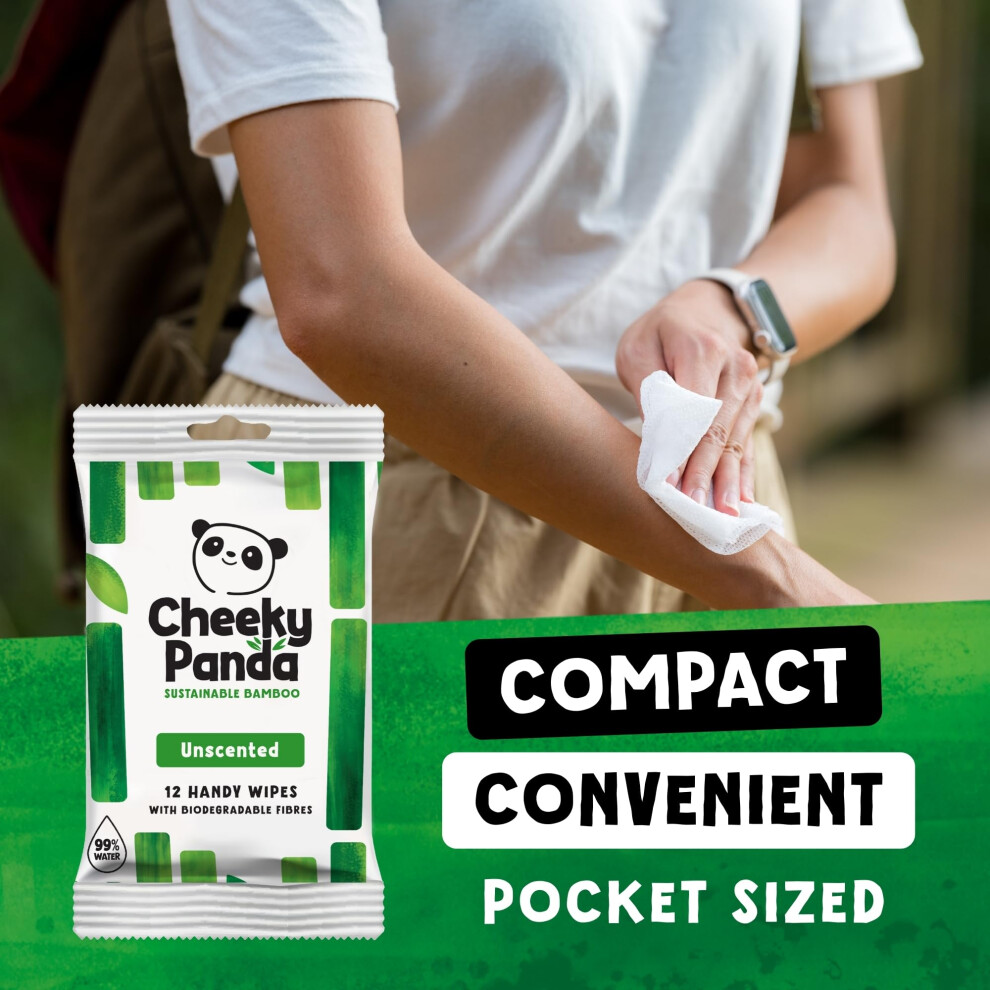 The Cheeky Panda Bamboo Hand Wipes 12 Travel Wipes 100 Plastic Free
