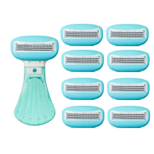 Intiem ontharingsscheermes voor vrouwen, speciaal voor de bikinilijn. Ultragladde 5-mesjes technologie met grote vochtinbrengende strips. Inclusief 1