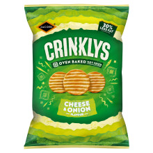 JACOB'S Crinklys Cheese & Onion Baked Snacks Share Bag, 150g