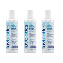 Luv Biotics Alcohol Free Oral Probiotic Mouthwash with Xylitol for Fresh Breath, Gum Health & Oral Microbiome Support-3x500ml