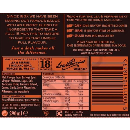 Lea & Perrins Worcestershire Sauce 290 ml 2