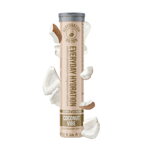 REHYDRATION NATION Coconut Vibe Hydration Tablets – Sugar-Free Electrolytes for
