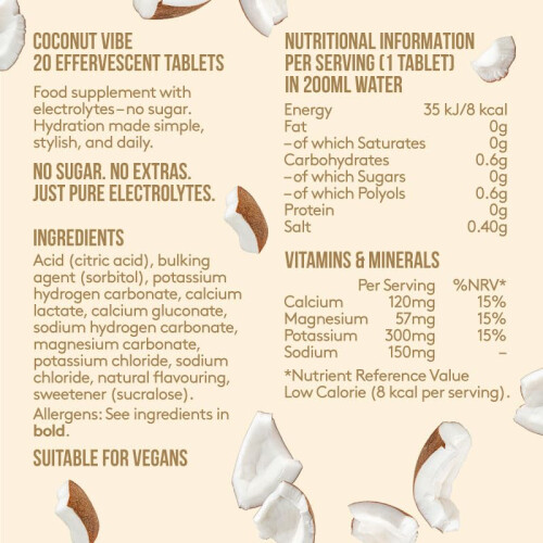 REHYDRATION NATION Coconut Hydration Tablets - Sugar-Free, 20 Tablets 2