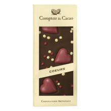 Tableta de Chocolate con Leche Comptoir du Cacao con Corazones 90g