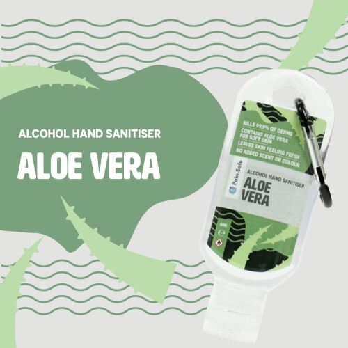 Palm Safe Aloe Vera Alcohol Hand Sanitiser 60 ml Clip Bottles 2