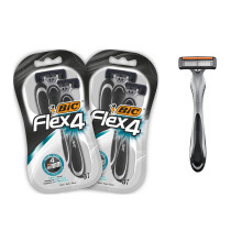 BIC Flex 4 Disposable Men's 4-Blade Razors with Moveable Blades for a Close Shav