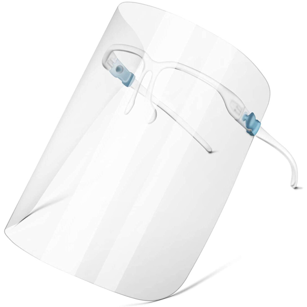 Face Shield With Glasses Frame, Anti Fog Clear Reusable Full Face Coverage Shield For Adults, 1 Pack 9073542205203