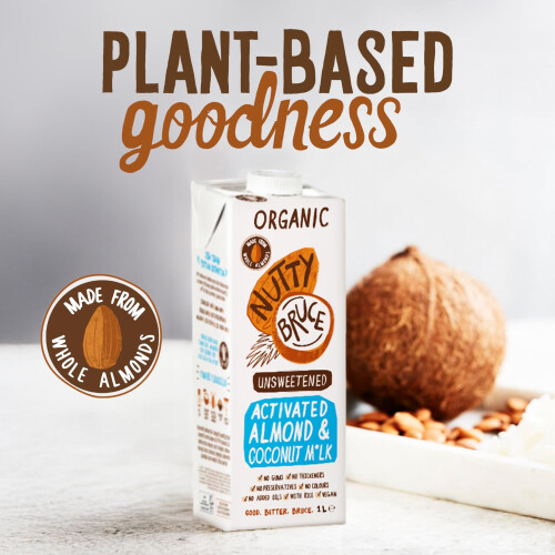 Nutty Bruce - Unsweetened Activated Almond & Coconut Milk - Certified 2