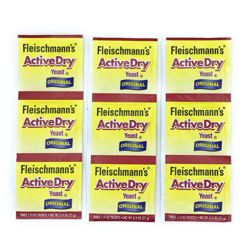 Fleischmann's Yeast, Active, Dry, 0.75-Ounce Packet (Pack of 9)