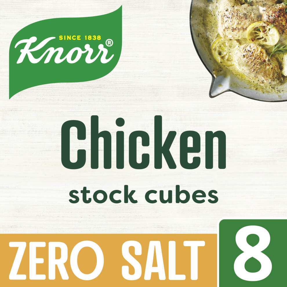 Knorr Zero Salt Chicken Stock Cubes Pack Of 8 Lactose And Glutenfree F