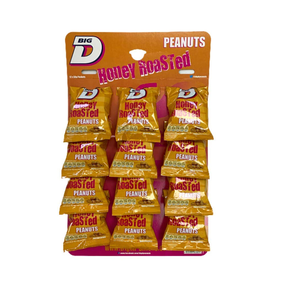 Bfs Big D Honey Roasted Nuts Peanuts On A Pub Card - 12 X 50G Packs