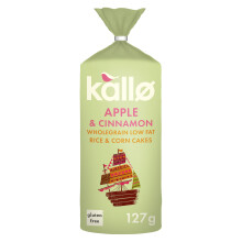 Kallo Apple & Cinnamon Wholegrain Rice & Corn Cakes, 127 g