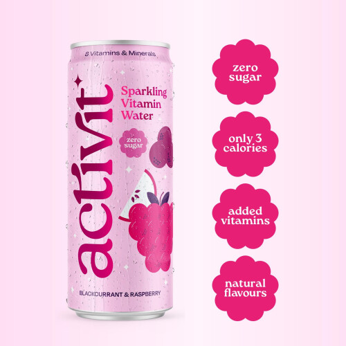 Activit Sparkling Flavoured Vitamin Water Blackcurrant Apple  Raspberr 1