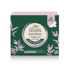 Lil-Lets Bamboo Day Pads X 14, Unscented Day Pads with Normal Absorbency, with W