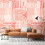 (Medium (3m X 2.4m)) Curved Line Texture - Orange 1