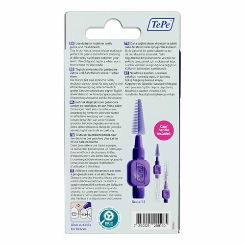 Tepe TePe EasyFit, Purple, M/L, 6pcs, Plaque Removal, Efficient Clean Between the Teeth, Medium to Large Gaps 2